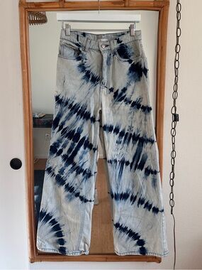 BDG Tie-Dye Bootcut Jeans - Navy & Light Blue